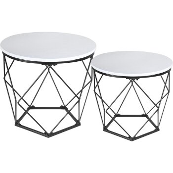 Ribelli 2er Set Beistelltische, weiß - B-Ware gut