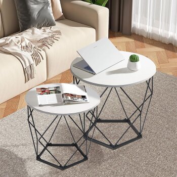 Ribelli 2er Set Beistelltische, weiß - B-Ware gut