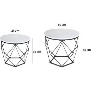 Ribelli 2er Set Beistelltische, weiß - B-Ware gut