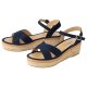 esmara® Damen Keilsandalen im sommerlichen Bast-Look (Blau, 40) - B-Ware sehr gut
