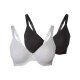 esmara® Damen Bügel-BHs, 2 Stück, mit gemouldeten Cups, 85D, schwarz/hellgrau - B-Ware neuwertig