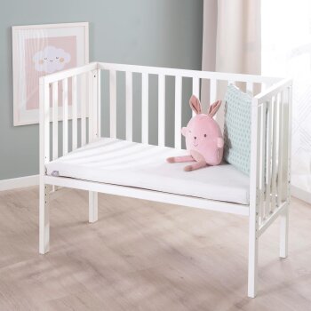 roba safe asleep® Beistellbett, 2in1 mit Barriere, holz/weiß - B-Ware neuwertig