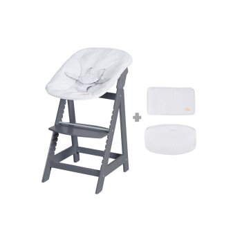 roba 2-in-1 »Born Up Zickzack« Treppenhochstuhl, mit Sitzverkleinerer, anthrazit - B-Ware sehr gut