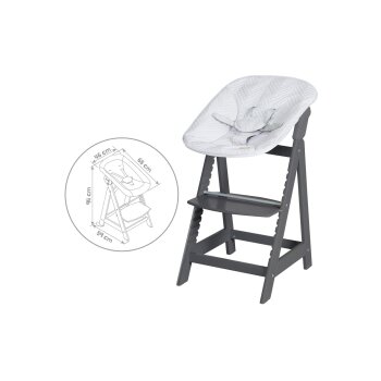 roba 2-in-1 »Born Up Zickzack« Treppenhochstuhl, mit Sitzverkleinerer, anthrazit - B-Ware sehr gut