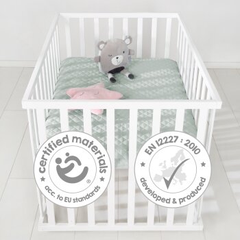 roba Laufgitter roba Style, inkl. grüner Schutzeinlage und Rollen, 75 x 100 cm, weiß - B-Ware neuwertig