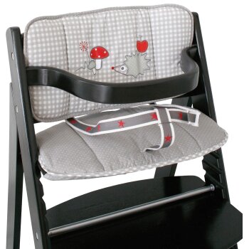 roba 2-teiliges Sitzkissen für Treppenhochstühle, Sitzverkleinerer, Hochstuhleinlage Adam & Eule, grau - B-Ware sehr gut