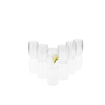 ERNESTO® Gläserset aus stabilem Kunststoff, 6-teilig (Wassergläser, Transparent) - B-Ware neuwertig