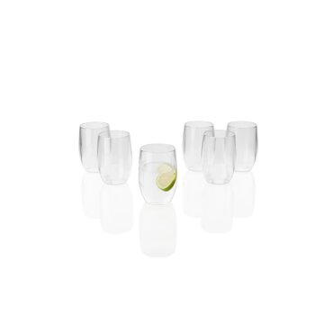 ERNESTO® Gläserset aus stabilem Kunststoff, 6-teilig (Wassergläser, Transparent) - B-Ware neuwertig