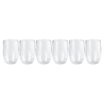 ERNESTO® Gläserset aus stabilem Kunststoff, 6-teilig (Wassergläser, Transparent) - B-Ware neuwertig