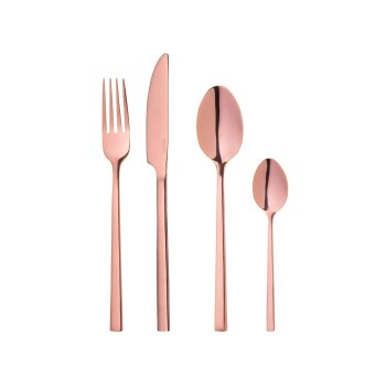 ERNESTO® Edelstahl-Besteck-Set, 16-teilig (Roségold) - B-Ware sehr gut