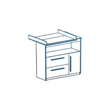 roba Wickelkommode Lilo mit Schubladen, Tür, offenem...