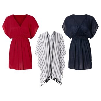 esmara® Damen Strandtunika mit tiefem V-Ausschnitt -...