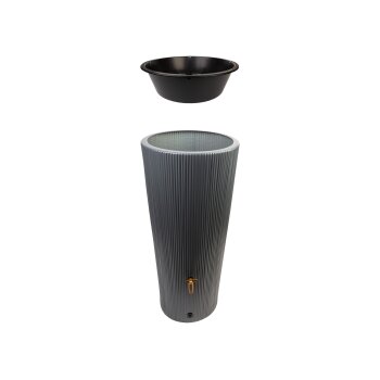 4rain 2in1 Regenspeicher »VASO DECOR«, 220 L, inkl. Fallrohrfilter und Auslaufhahn (anthrazit) - B-Ware sehr gut