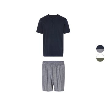 LIVERGY® Herren Pyjama, kurz, aus reiner Baumwolle -...