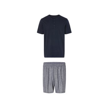 LIVERGY® Herren Pyjama, kurz, aus reiner Baumwolle -...