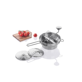 ERNESTO® Passiermühle \ Pommesschneider, mit verschiedenen Einsätzen - B-Ware