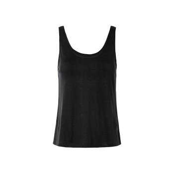esmara® Damen Leinen-Top, mit Seitenschlitzen (schwarz, XS(32/34)) - B-Ware neuwertig