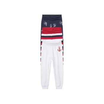 lupilu® Baby Jogginghose, hoher Bio-Baumwollanteil, 3er Set (navy/weiß, 86/92) - B-Ware neuwertig