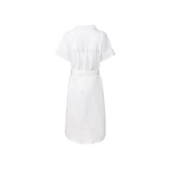 esmara® Damen Leinen-Maxikleid mit Kentkragen und Tunikaausschnitt (weiß, 34) - B-Ware neuwertig