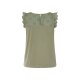 esmara® Damen Top mit Rüschen aus reiner Baumwolle (olive, S(36/38)) - B-Ware neuwertig