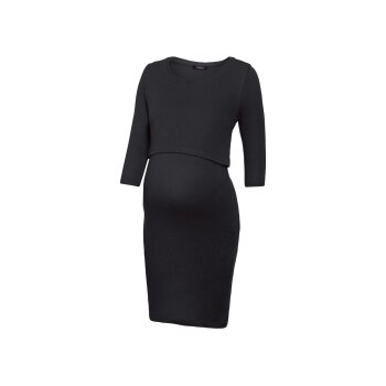 esmara® Damen Umstandskleid, mit hohem Bio-Baumwollanteil (schwarz, XS(32/34)) - B-Ware neuwertig