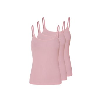 esmara® Damen Ripptops, 3 Stück, verstellbare Trägern (hellrosa, L(44/46)) - B-Ware neuwertig