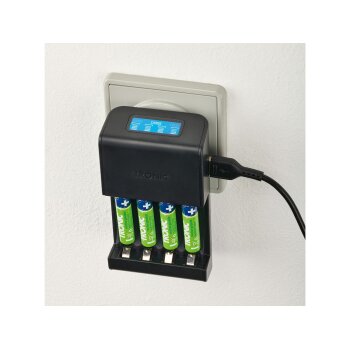 TRONIC® Akku-Ladegerät mit LC-Display (Akku Ladegerät für AAA) - B-Ware neuwertig