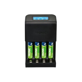TRONIC® Akku-Ladegerät mit LC-Display (Akku Ladegerät für AAA) - B-Ware neuwertig
