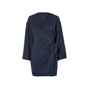 esmara® Damen Wickelkleid mit modischer Crinklestruktur (marine, S (36/38)) - B-Ware neuwertig