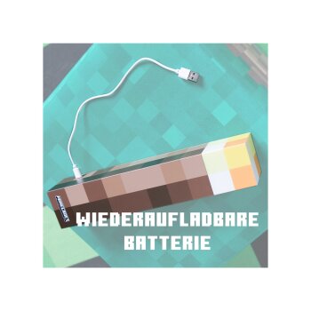Minecraft LED Tischlampe / Fackel, mit Wandhalterung - B-Ware sehr gut