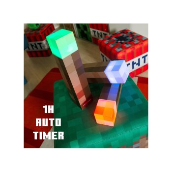 Minecraft LED Tischlampe / Fackel, mit Wandhalterung - B-Ware sehr gut