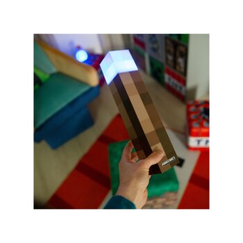 Minecraft LED Tischlampe / Fackel, mit Wandhalterung -...