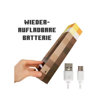 Minecraft LED Tischlampe / Fackel, mit Wandhalterung - B-Ware sehr gut