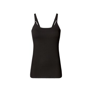 esmara® Damen Still-Tops, 2 Stück, mit hohem Bio-Baumwollanteil (schwarz/weiß, XL(48/50)) - B-Ware neuwertig