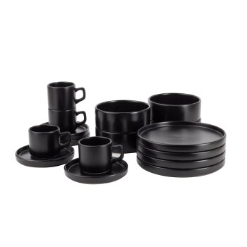 Mövenpick Skandinavisches Geschirrset aus Steingut, 16-teilig - B-Ware