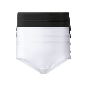 esmara® Damen Hipster, 5 Stück, hoher Baumwollanteil (schwarz/weiß, M(40/42)) - B-Ware neuwertig