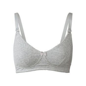 esmara® Damen Still BHs, 2 Stück, mit hohem Bio-Baumwolle (grau/weiß, 85C) - B-Ware neuwertig