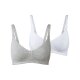 esmara® Damen Still BHs, 2 Stück, mit hohem Bio-Baumwolle (grau/weiß, 85C) - B-Ware neuwertig