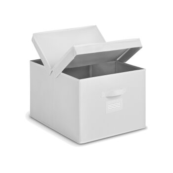 LIVARNO home Aufbewahrungsbox Set, platzsparend zusammenfaltbar (Aufbewahrungsbox mit Deckel, weiß) - B-Ware sehr gut