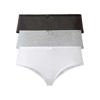 esmara® Damen Umstands-Hipster, 3 Stück, mit hohem Bio-Baumwollanteil (schwarz/grau/weiß, XL(48/50)) - B-Ware neuwertig