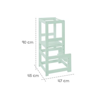 roba Lernturm, Montessori-Prinzip, aus Holz, mintgrün - B-Ware neuwertig