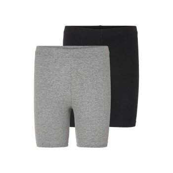 esmara® Damen Radlerhose, 2 Stück, mit Gummizugbund (schwarz/grau, XL (48-50)) - B-Ware neuwertig