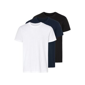 LIVERGY® Herren T-Shirts, 3 Stück, reine Bio-Baumwolle (navy/schwarz/weiß, XL(56/58)) - B-Ware neuwertig