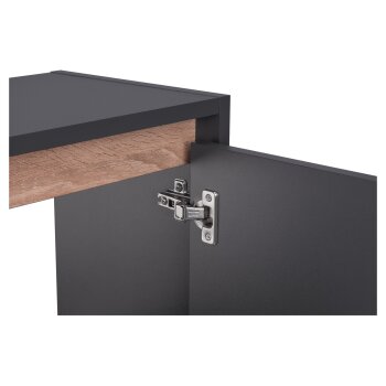 LIVARNO home »Oslo« Waschbeckenunterschrank, mit 2 Türen, anthrazit - B-Ware Transportschaden