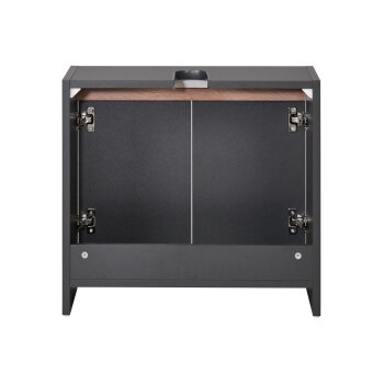 LIVARNO home »Oslo« Waschbeckenunterschrank, mit 2 Türen, anthrazit - B-Ware Transportschaden