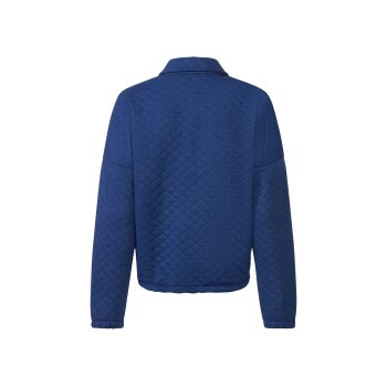 esmara® Damen Sweatjacke mit Bindeband am Saum (blau, L (44/46)) - B-Ware neuwertig