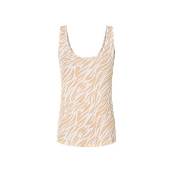 esmara® Damen Tops, 2 Stück, mit weitem Rundhalsausschnitt (schwarz/beige, S(36/38)) - B-Ware neuwertig