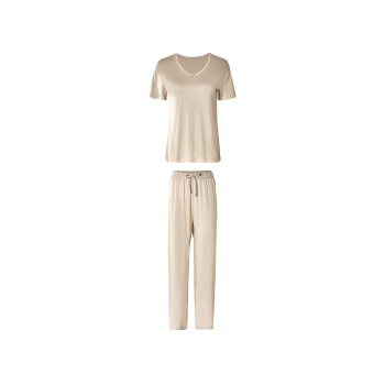 esmara® Damen Pyjama mit Gummizugbund und Bindeband -...