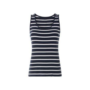 esmara® Damen Tops, 2 Stück, mit hohem Bio-Baumwollanteil (navy/weiß, S(36/38)) - B-Ware neuwertig