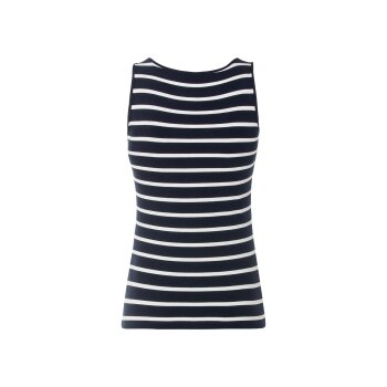 esmara® Damen Tops, 2 Stück, mit hohem Bio-Baumwollanteil (navy/weiß, S(36/38)) - B-Ware neuwertig